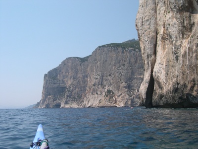 kayak de mer en Sardaigne, golfe d'Orosei