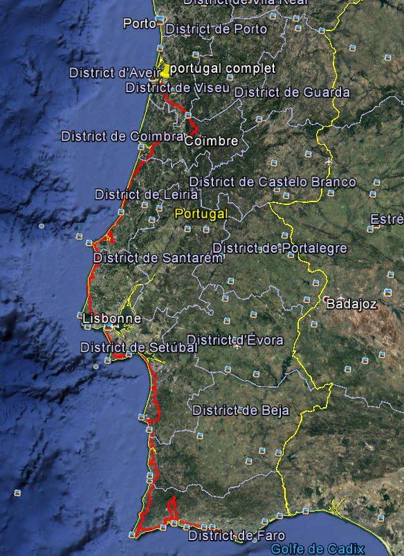 Itinéraire d'Aveiro à Faro