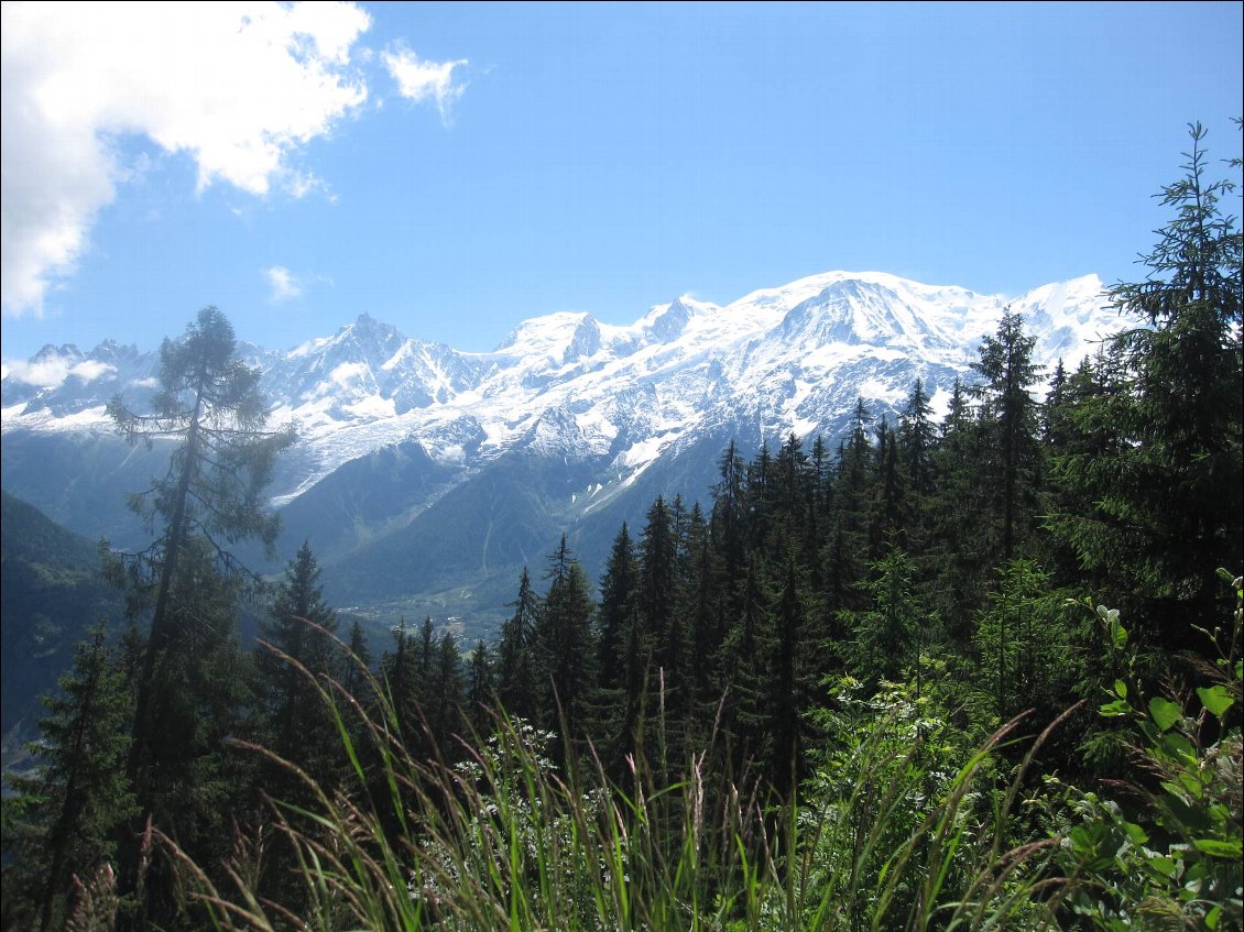 En route vers le Prarion... Le Mont Blanc en blanc fluo!