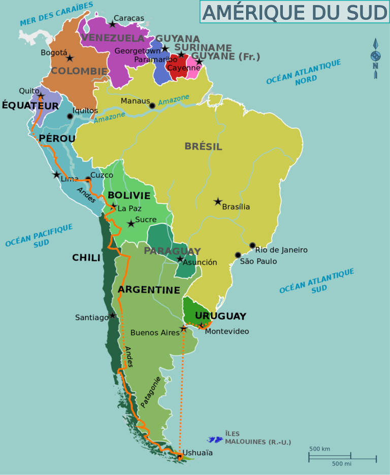 Itinéraire en Amérique du Sud